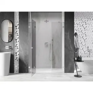 MEXEN/S - Lunar sprchové dvere krídlové ľavé 155, transparent, chróm 834S-155-050-01-00-L