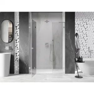 MEXEN/S - Lunar L sprchové dvere krídlové ľavé 155, transparent, chróm 834SL-155-050-01-00-L