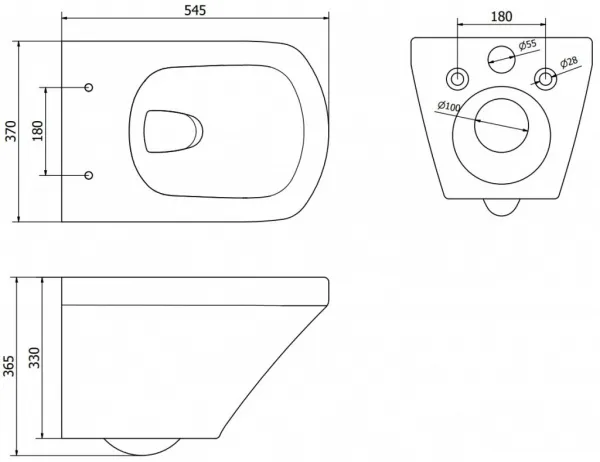 MEXEN - Vito závesná WC misa Rimless vrátane sedátka s slow-slim, Duroplast, biela 30174000