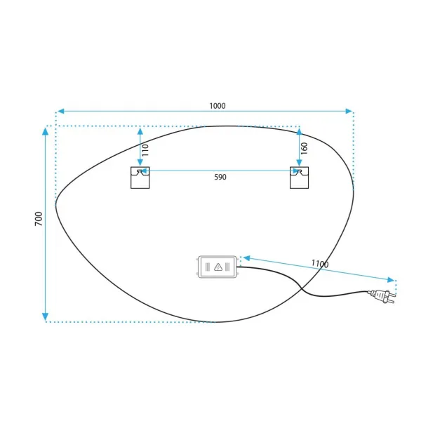 REA - Zrkadlo LED 70x100cm FOG HOM-05516
