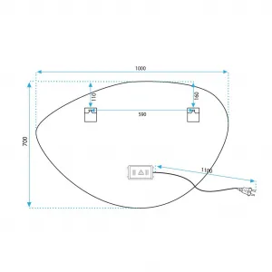 REA - Zrkadlo LED 70x100cm FOG HOM-05516