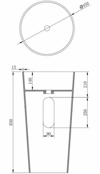 MEXEN - Onyx-01 Voľne stojace umývadlo z liateho mramoru 45 x 45, biela mat 26524500