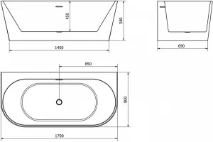 MEXEN Oval+ 170 x 80 cm 52681708000-70