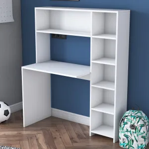 Kalune Design Psací stůl s regálem Hapos 113 cm bílý