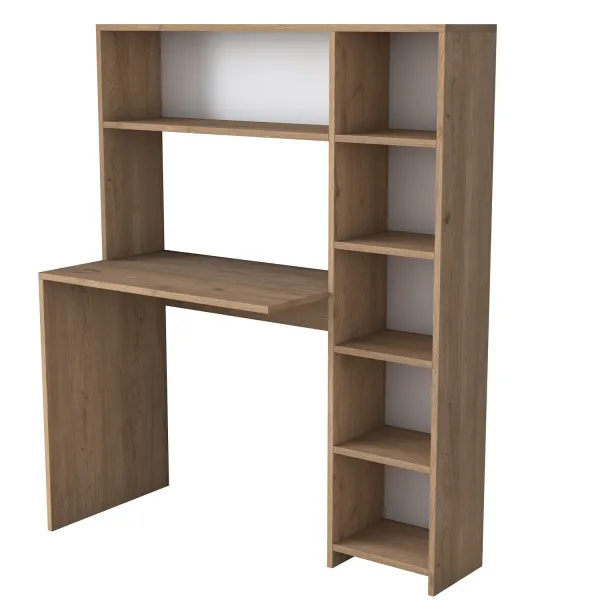 Kalune Design Psací stůl s regálem Hapos 113 cm dub přírodní