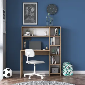 Kalune Design Psací stůl s regálem Hapos 113 cm dub přírodní