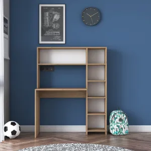 Kalune Design Psací stůl s regálem Hapos 113 cm dub přírodní