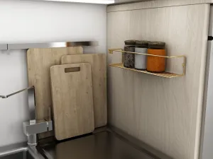 Kalune Design Nástenná polica BANYO zlatá