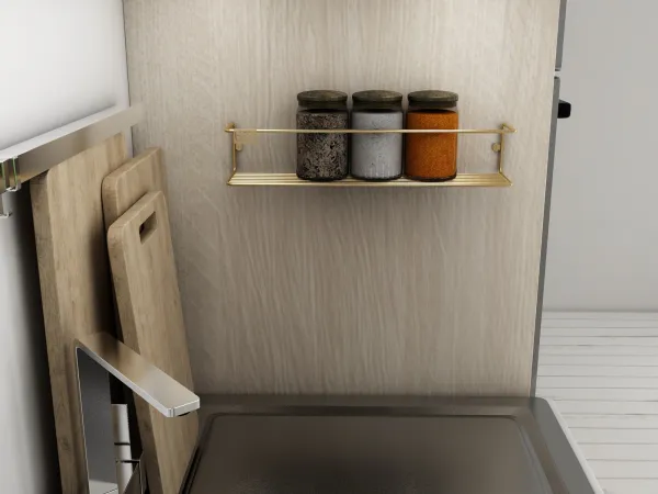 Kalune Design Nástenná polica BANYO zlatá