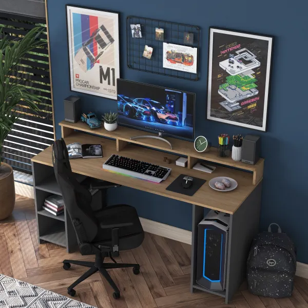 Kalune Design Psací stůl Kalipo 160 cm ořech/antracit