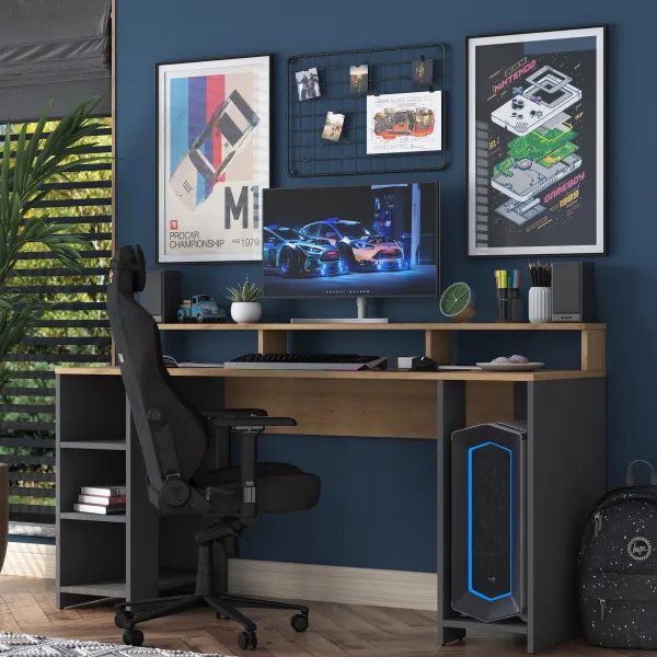 Kalune Design Psací stůl Kalipo 160 cm ořech/antracit