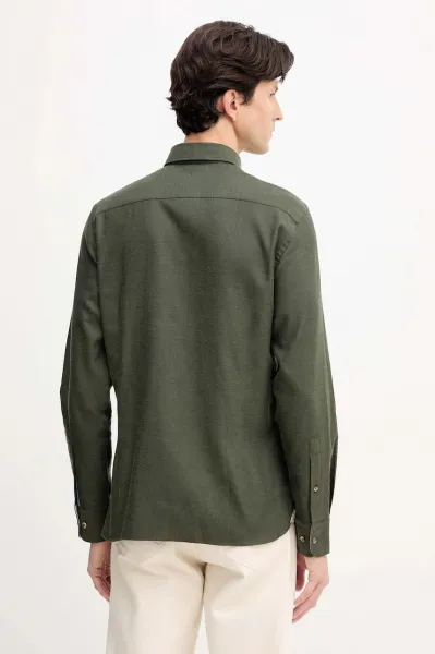 Košeľa Hackett London Flannel Multi Trim Cargo Green