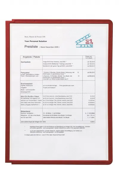 Durable Katalógový panel SHERPA A4 červený