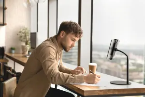 Durable Stolový stojan na tablet TWIST TABLE, čierny