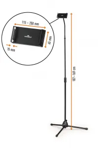 Durable Podlahový stojan na tablet TWIST FLOOR, čierny