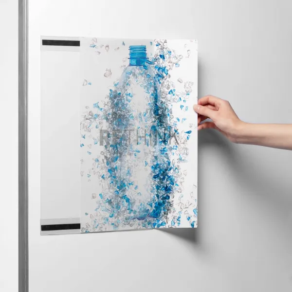 Magnetický držiak dokumetov DURABLE rPET A3 , zasúvateľný, transparentný, 5 ks