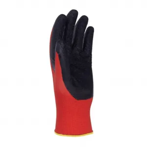 Rukavice pletené, polomáčané DONAU SAFETY Super Latex kat. II červené veľ. 9