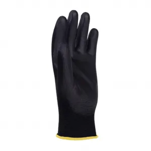 Rukavice pletené, polomáčané DONAU SAFETY PU kat. II čierne veľ. 9