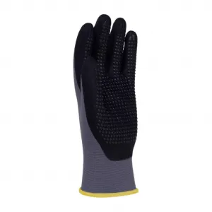 Rukavice pletené, polomáčané DONAU SAFETY Flex-Dotted, kat. II šedé veľ. 9