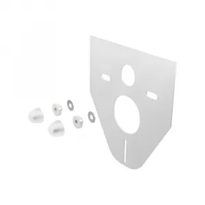 Mereo WC set - Rimless WC hranaté, modul na zamurovanie, biele hranaté tlačidlo MM01SETRB