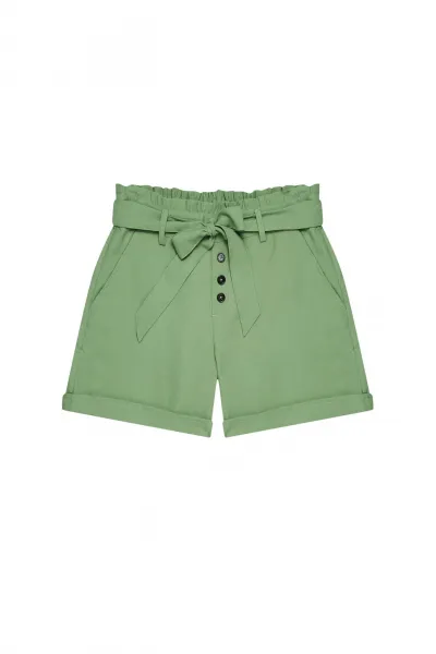 Marisse Plain Shorts With Ties L-Sh-3723 Palm
