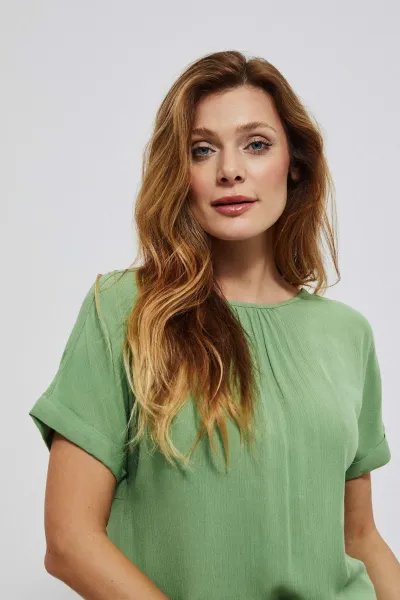 Marisse Viscose Blouse Shirt L-Ko-3741 Palm