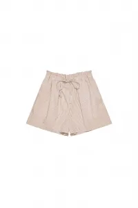 Striped cotton shorts - beige