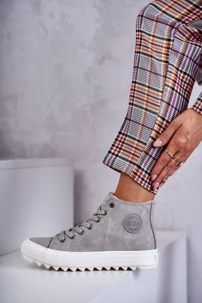 Dámske tenisky BIG STAR SHOES High Warm Grey