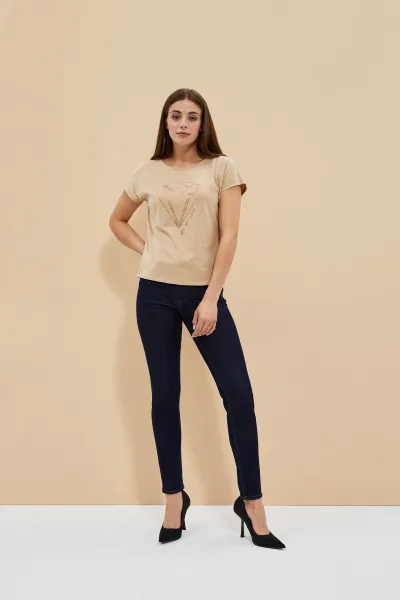 Marisse Women's T-Shirt L-Ts-4042 D.Beige