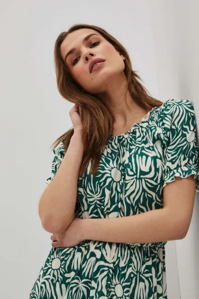 Marisse Women's Dress L-Su-4040 Palm Leaf
