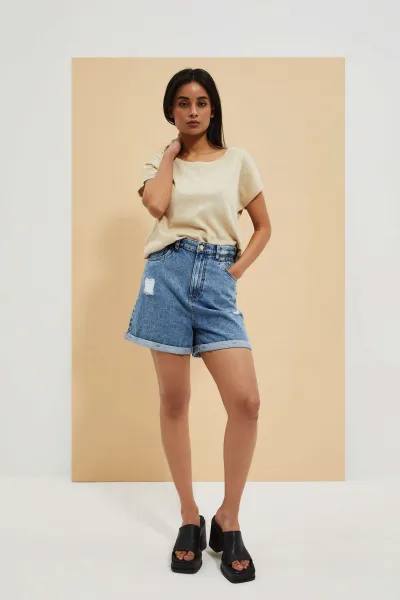 Marisse Women's Shorts L-Sh-4004 Blue