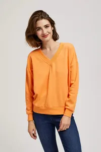 Marisse Orange V-Neck Sweatshirt