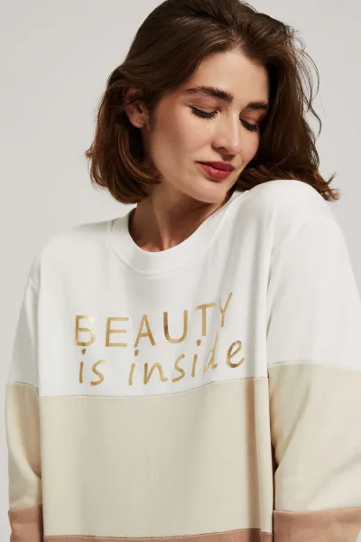 Marisse Dark Beige Printed Sweatshirt