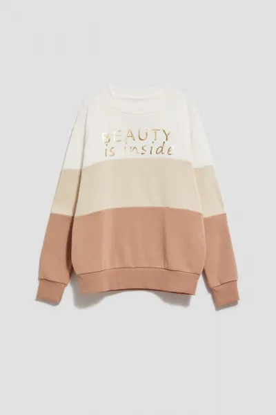 Marisse Dark Beige Printed Sweatshirt