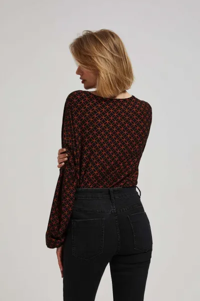 Marisse Blouse With A Geometric Pattern