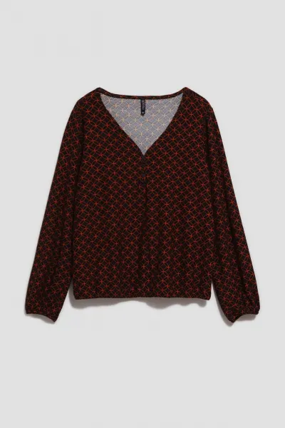 Marisse Blouse With A Geometric Pattern
