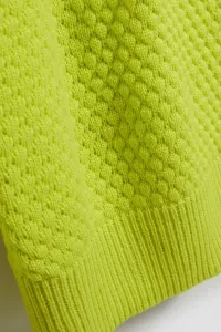 Marisse Lime V-Neck Sweater