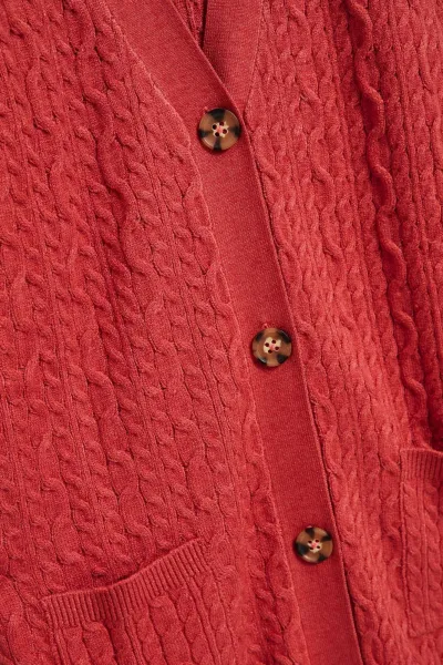 Marisse Long Raspberry Cardigan