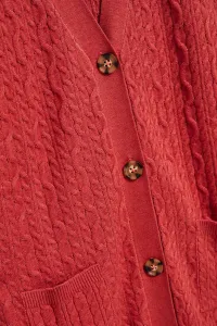 Marisse Long Raspberry Cardigan