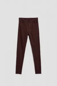 Marisse Waxed Skinny Trousers In Maroon