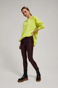 Marisse Waxed Skinny Trousers In Maroon
