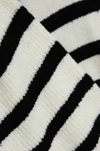 Marisse Pearl Black Striped Crew Neck Sweater