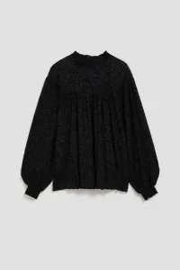 Marisse Black Puff Sleeve Shirt