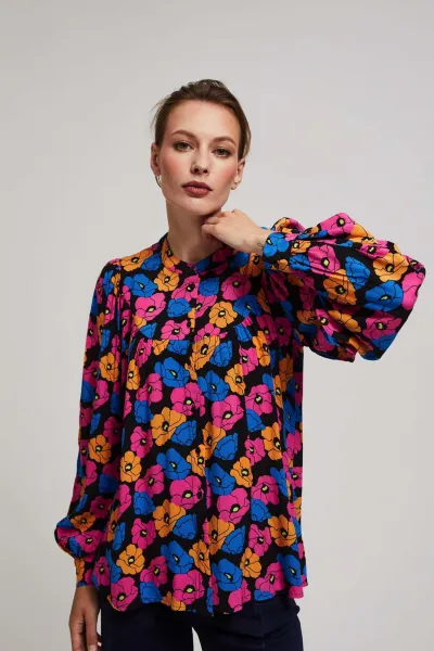 Marisse Black Floral Shirt