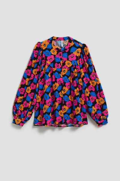 Marisse Black Floral Shirt