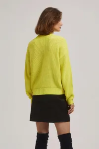 Marisse Lime Round Neck Sweater
