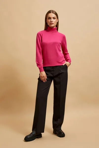 Marisse Fuchsia Turtleneck Sweater