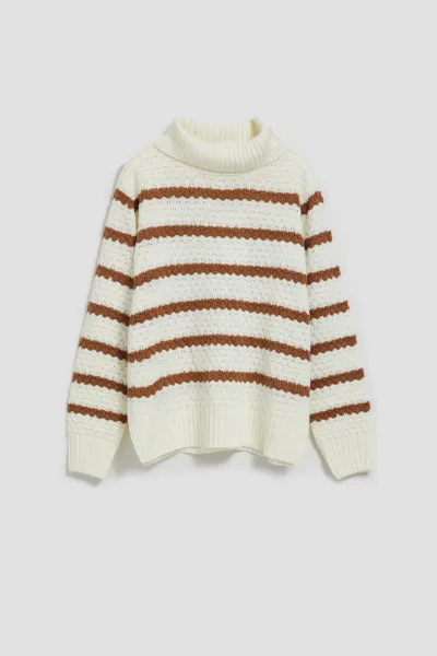 Marisse Striped Turtleneck Sweater