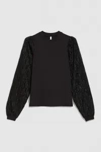 Marisse Black Blouse With Decorative Sleeves
