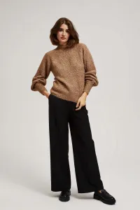 Marisse Turtleneck Sweater Decorated With Metallic Thread, Beige
